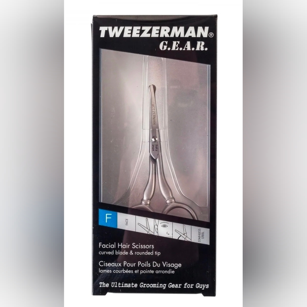 Tweezerman G.E.A.R. Facial Hair Scissors - Silver
